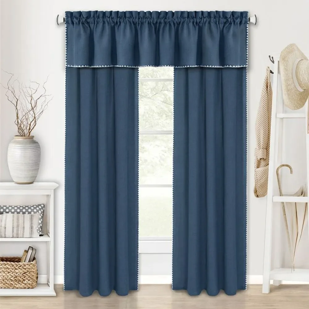 PowerSellerUSA Semi-Sheer Tailored Window Curtains, Modern Shell Stitched
